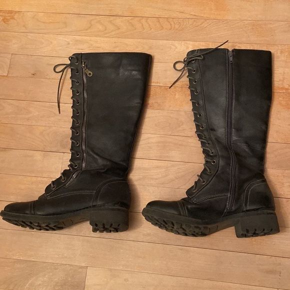 💫4/30 TRANSIT Lace Up Side Zipper Combat Style Boots - Picture 2 of 13